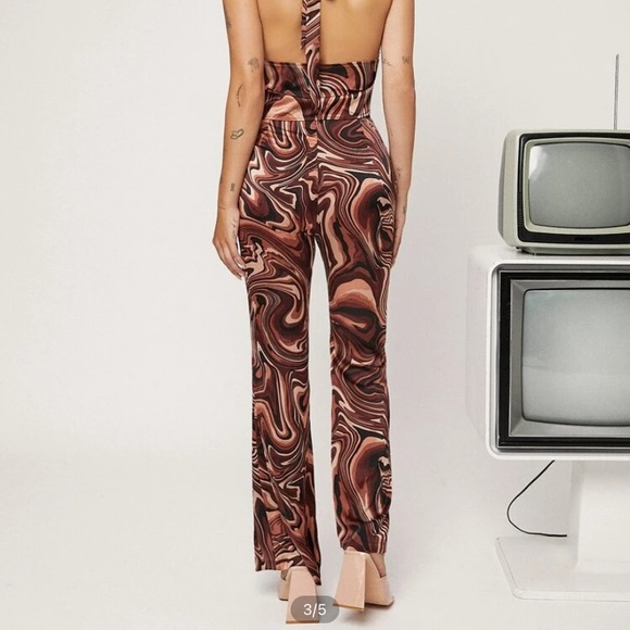 NWT Satin halter top and pants set - Picture 3 of 7